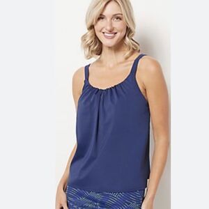 Zuda Navy Blue Women's Tankini Swim Top sz 24W